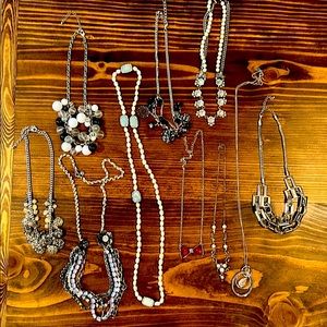 Silver toned necklaces